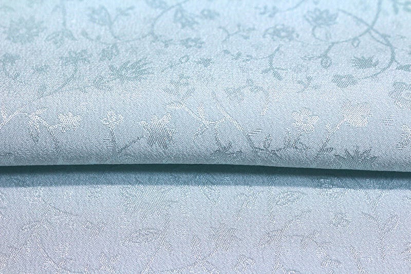 ポリエステル長襦袢 東レシルック 紋意匠 洒落襦袢 パウダーブルー色 反物 ポリエステル長襦袢 東レシルック 紋意匠 洒落襦袢 パウダー