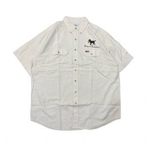 カーハート　半袖シャツ　ボタンダウンシャツ　ベージュ　刺繍　ワークシャツ　XL　　商品番号208