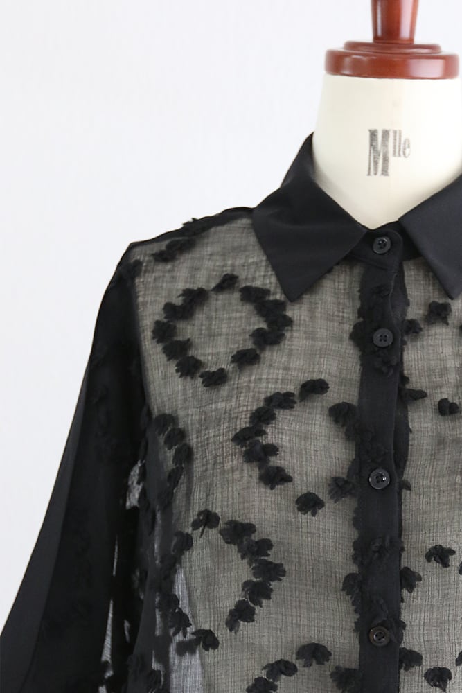 アシメシアーブラウス / Asymmetrical sheer blouse(W26S1013H)