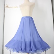 社交ダンス 衣装 スタンダード スカート レッスンウェア 練習着 オールシーズン U:NA ユーナ ブルー系 紫 青 パープル系 無地 シンプル ファスナー仕様 伸縮性 ポリエステル 二重スカート シンプルデザイン ダンス 練習 用 スカート レディース スカート Mサイズ