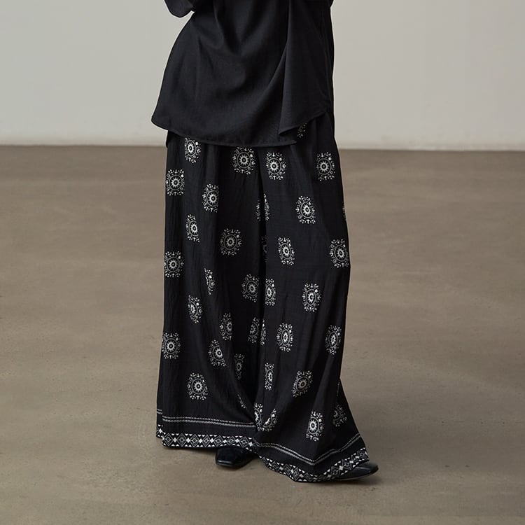 エスニックプリント ワイドパンツ No.5422