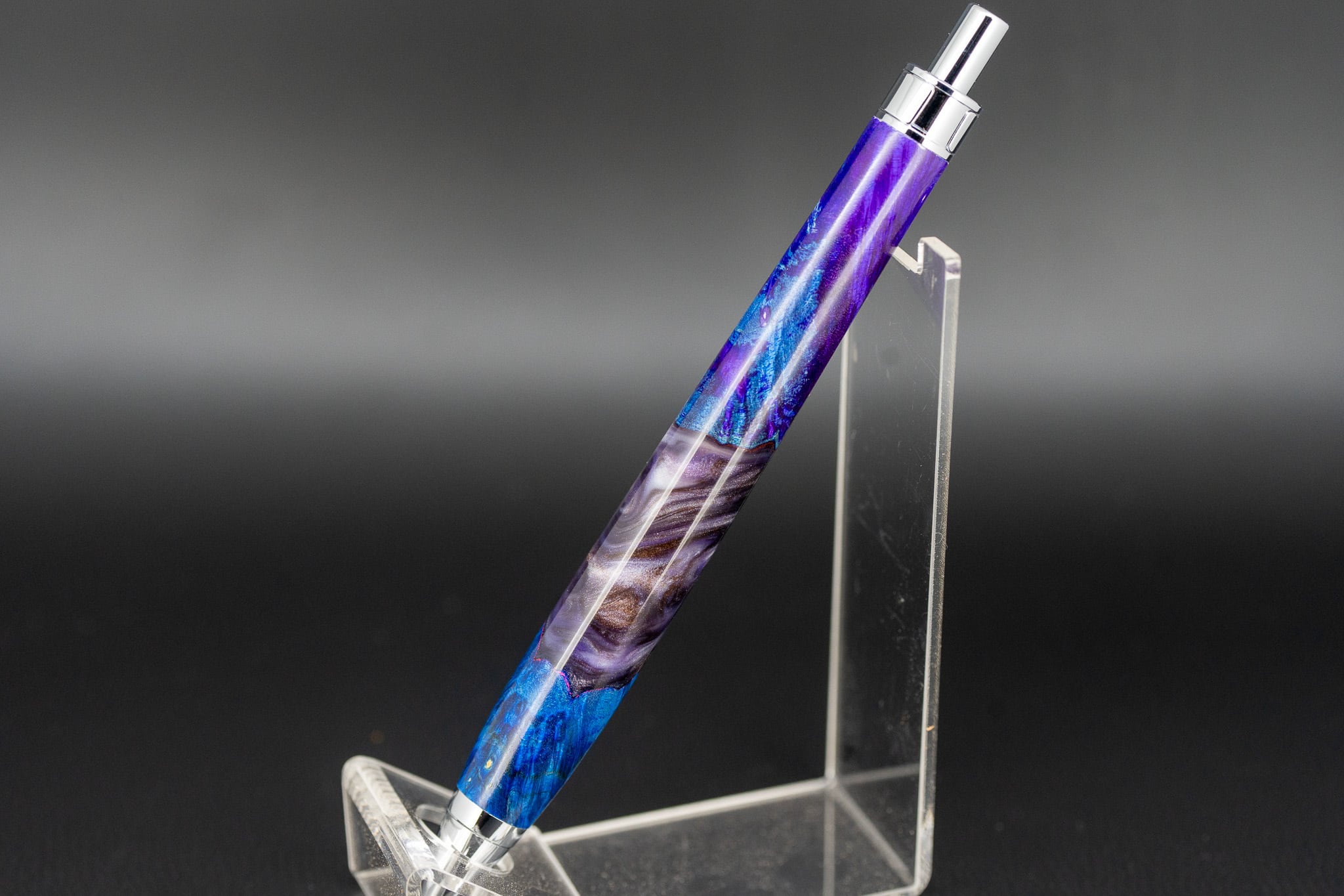 創造性と透明美】 レジン×ウッド silver MP | 木軸ペン工房 金杢犀