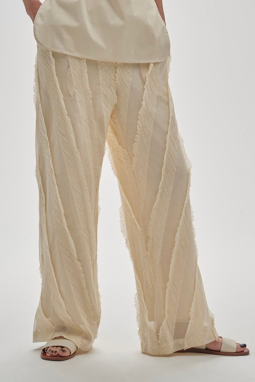 TODAYFUL Sheer Jacquard Trousers シアージャガードトラウザーズ Ecru