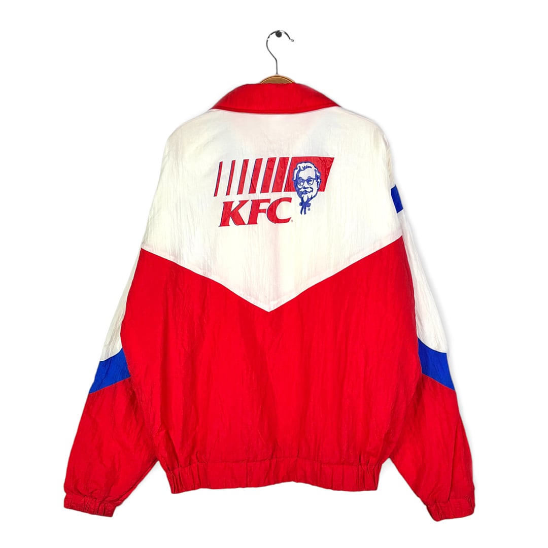 90s KFC ケンタッキーフライドチキン ヴィンテージ ナイロンジャケット 企業系 企業ロゴ バックプリント サイズL 古着 DZ0782