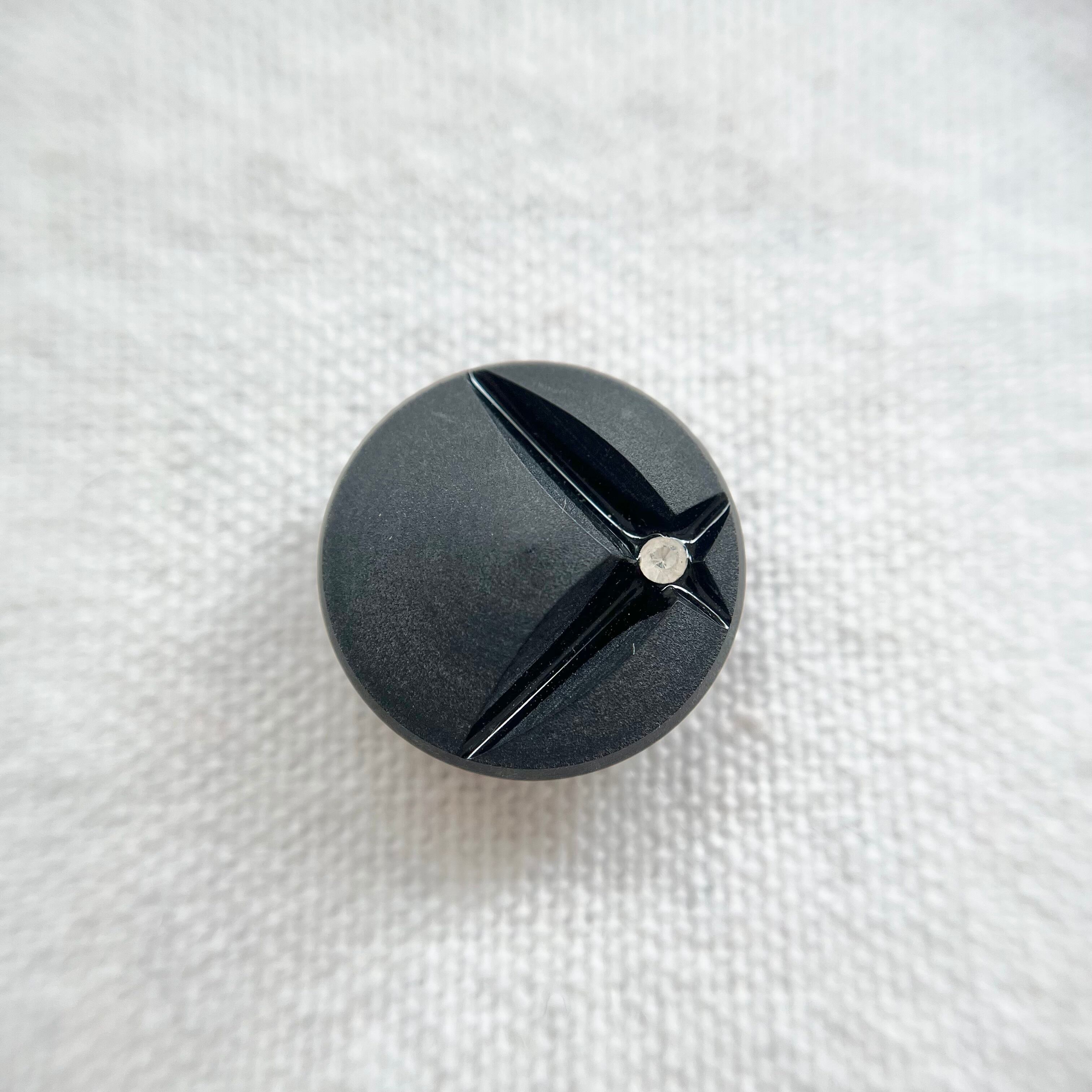 1粒ラインストーンサイドクロス×ブラック 18㎜