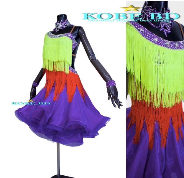 社交ダンスラテンドレス・イージーオーダードレス トリプル【商品番号AI-9720】ジャイブ チャチャチャ サンバ