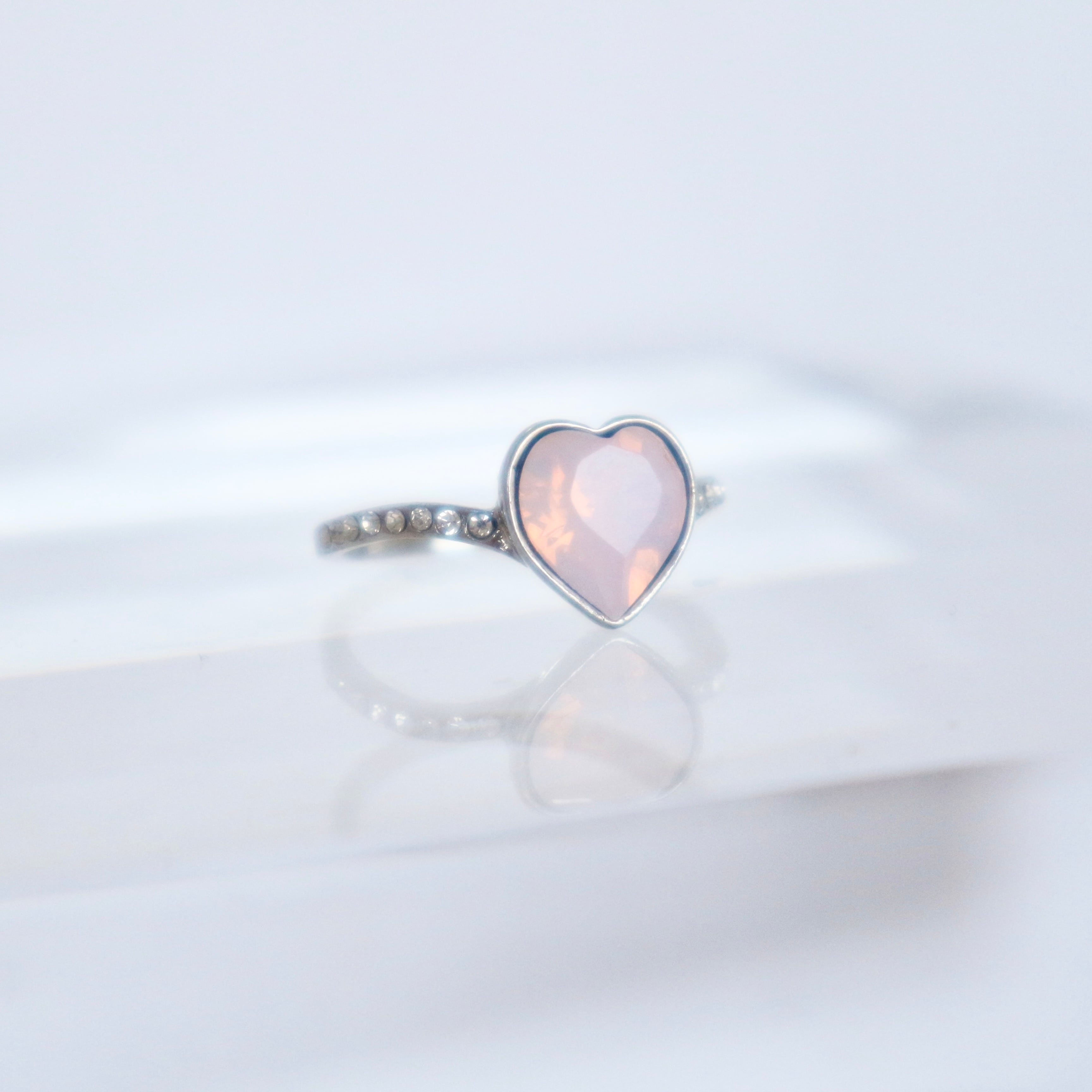 Heart opal ring