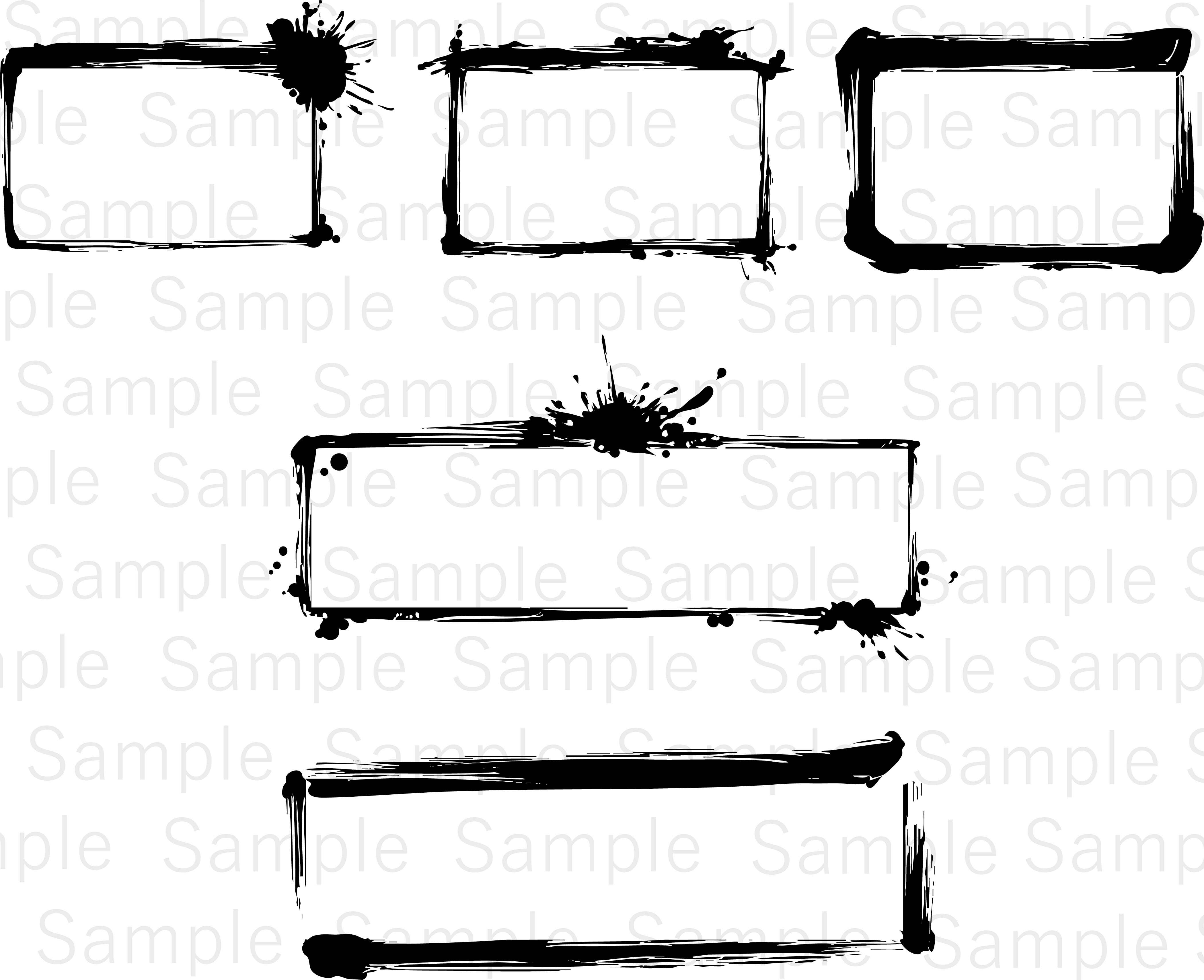 墨絵素材「四角」（Ink Frames） | デジタル墨絵処（Digital Sumi-e