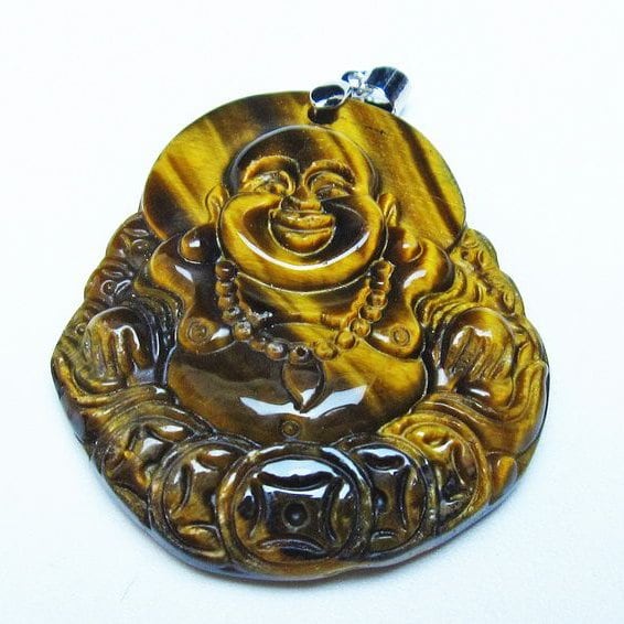 イエロータイガーアイ ペンダント 布袋様 タイガーアイ 一点物 [M便 1/20] 112-11495