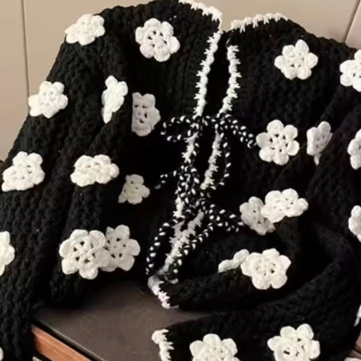 vintage flower knit cardigan