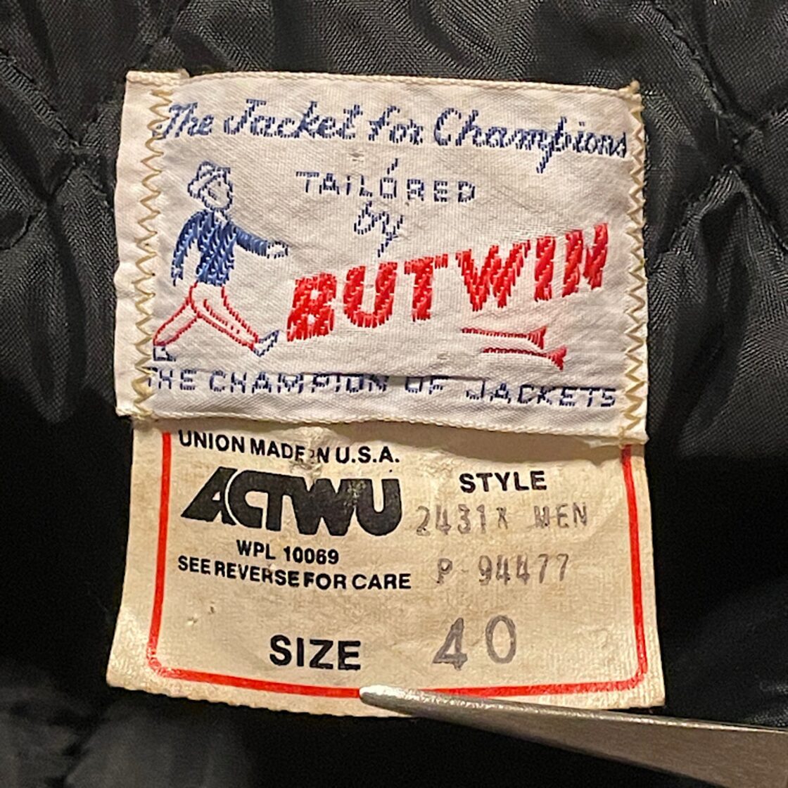 70s BUTWIN RAIDERS NFL ビンテージ レイダース 袖革レザースタジャン 
