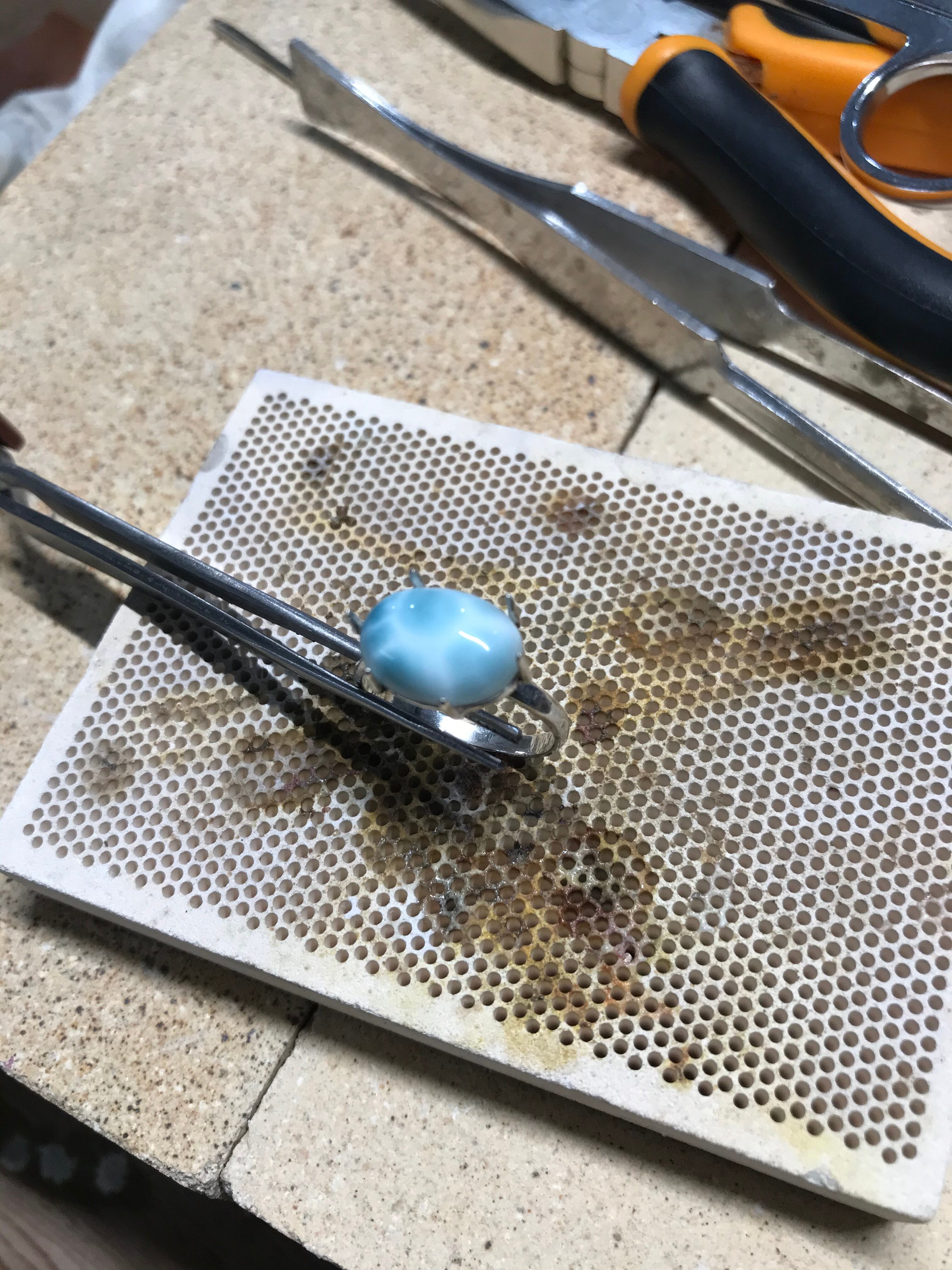 AAAA ラリマー リング #13号(ドミニカ共和国産)