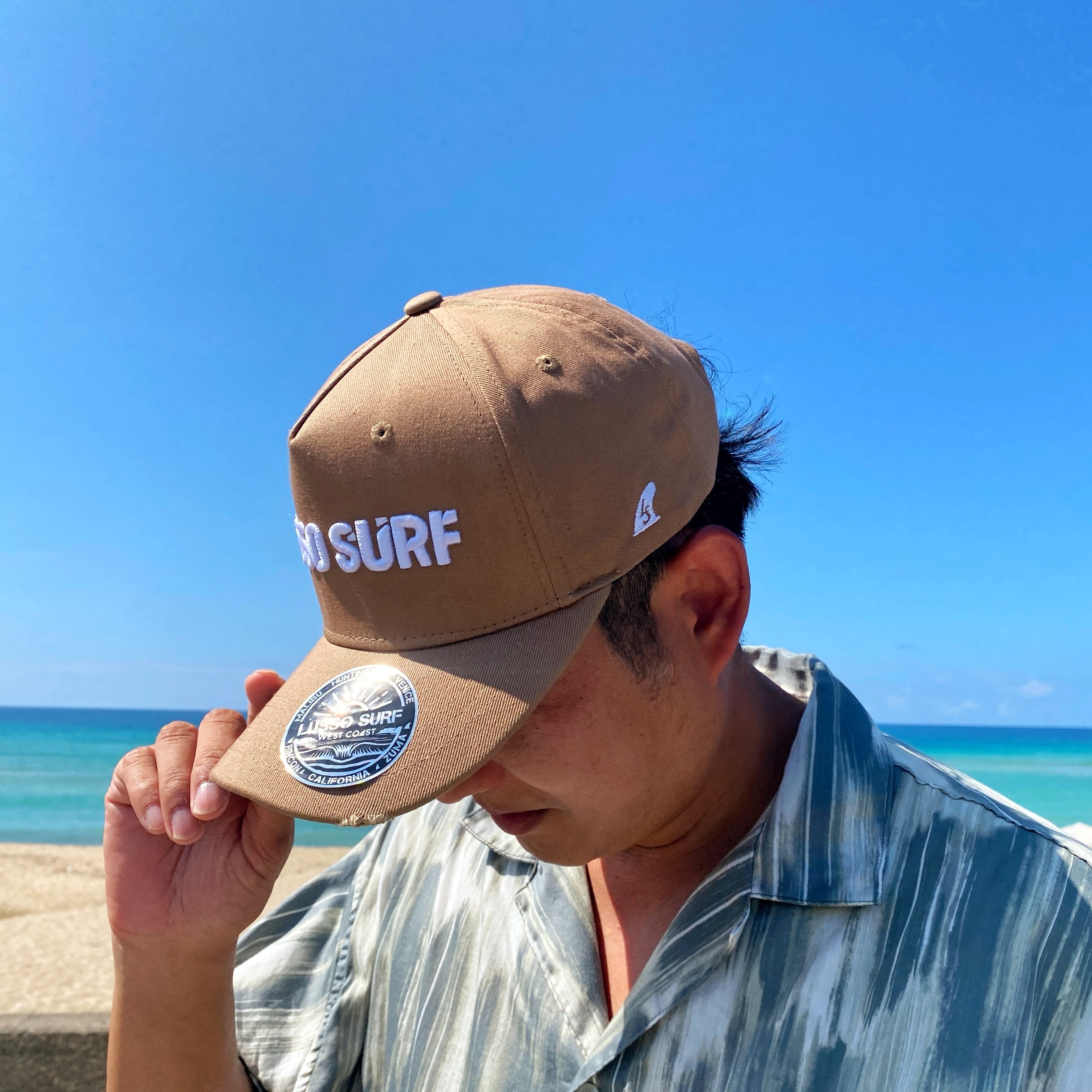 LUSSO SURF Embroidery logo cap【White/Beige】 | LUSSO SURF