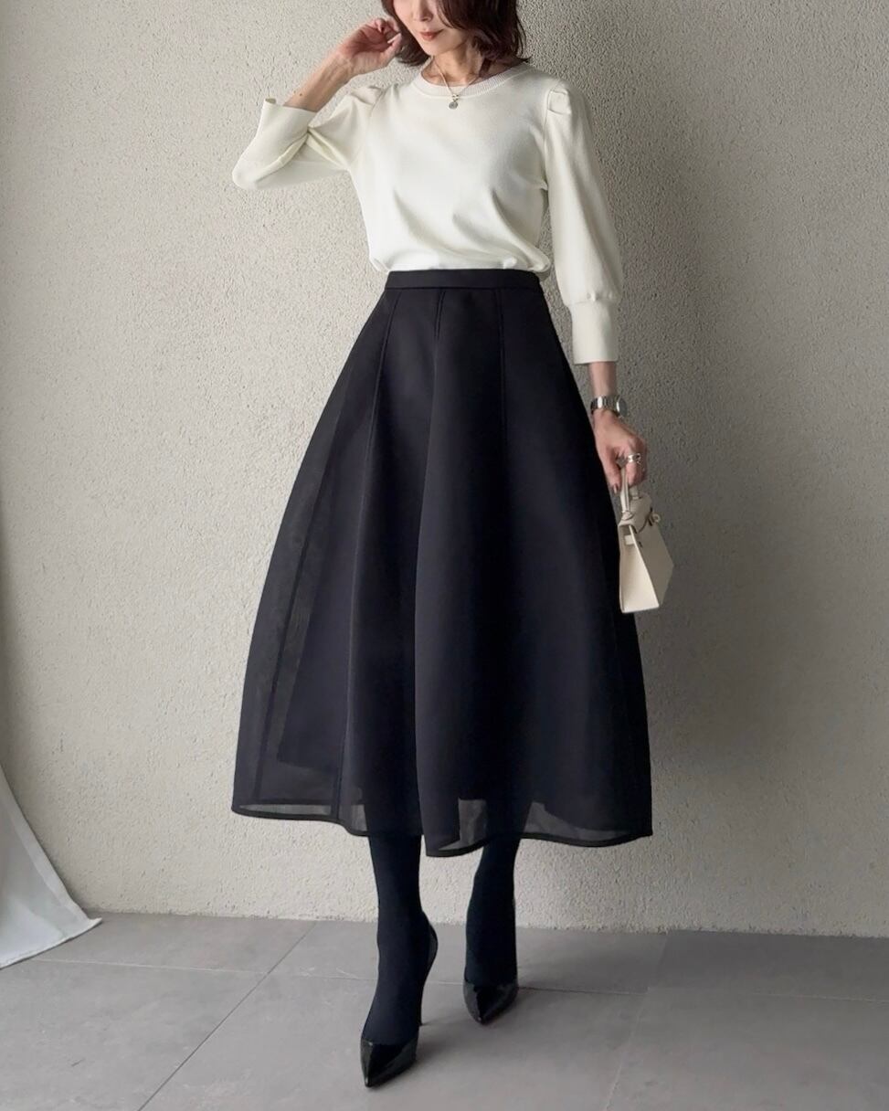 タグ付新品未使用‼️SYSORUS× シソラス タフタハイブリッドワンピース 黒 ホールガーメント パフスリーブ ワンピース Liala×PG 全6色