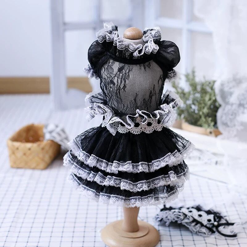 ブラックレースティアードワンピース 00207