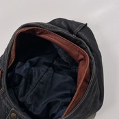 SINA COVA シナコバ 羊革 本革 レザー ジャケット フード付き マウンテンパーカー サイズ M /ネイビー系/メンズ/ラムレザー