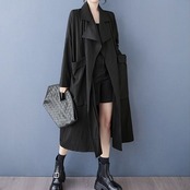 オーバーサイズ ロング トレンチ コート  00285