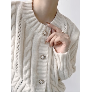 pearl button cardigan <t1153>