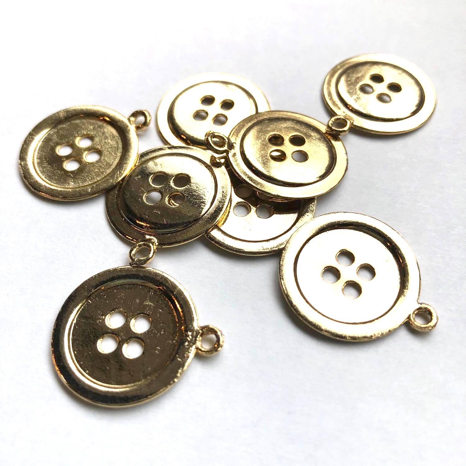 メタル四つ穴ボタンチャームM（23mm） | Dua-アクセサリーパーツショップ