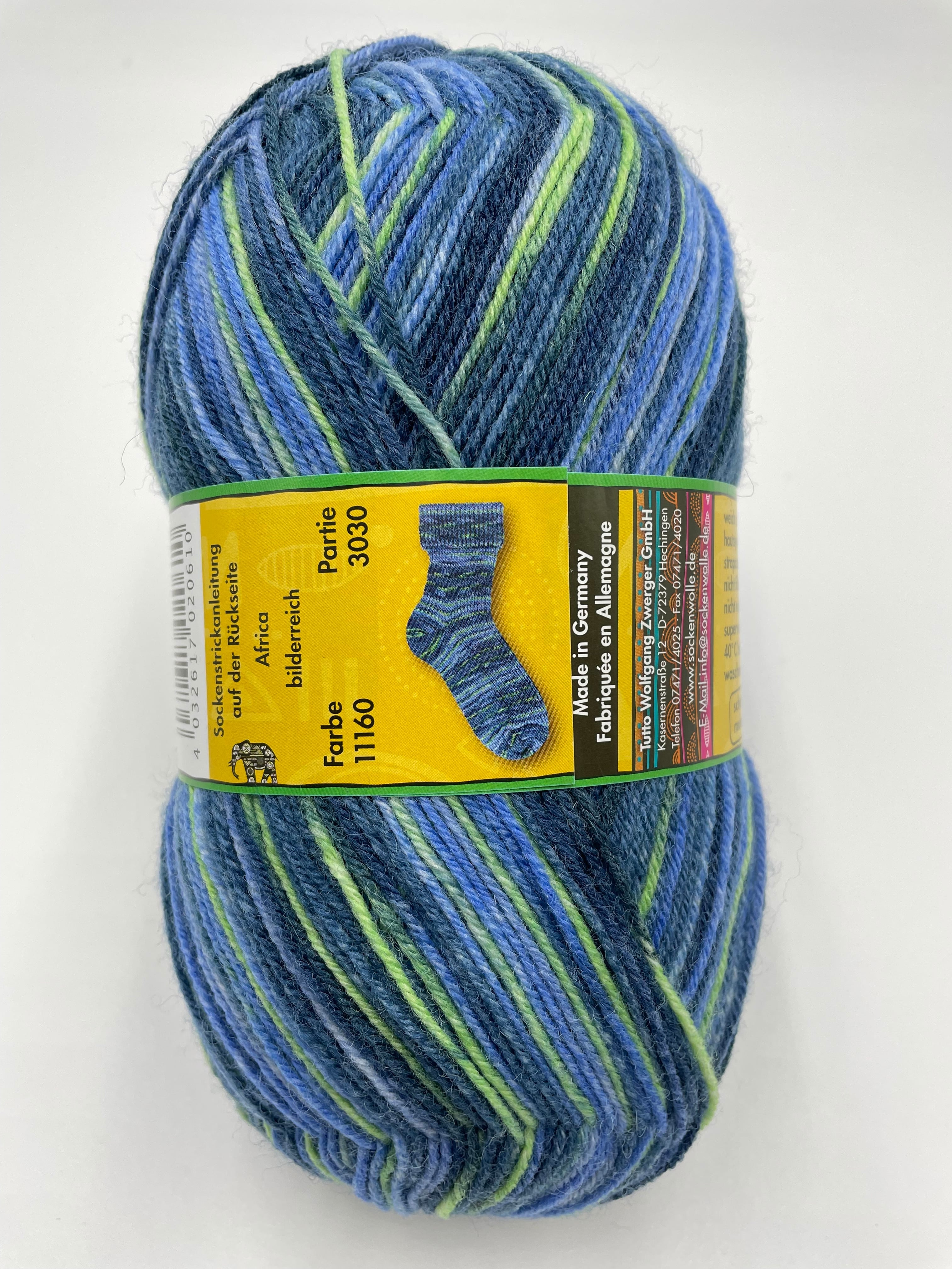 編む手が止まらない毛糸！Opal アフリカ　4ply/4本撚り 11160