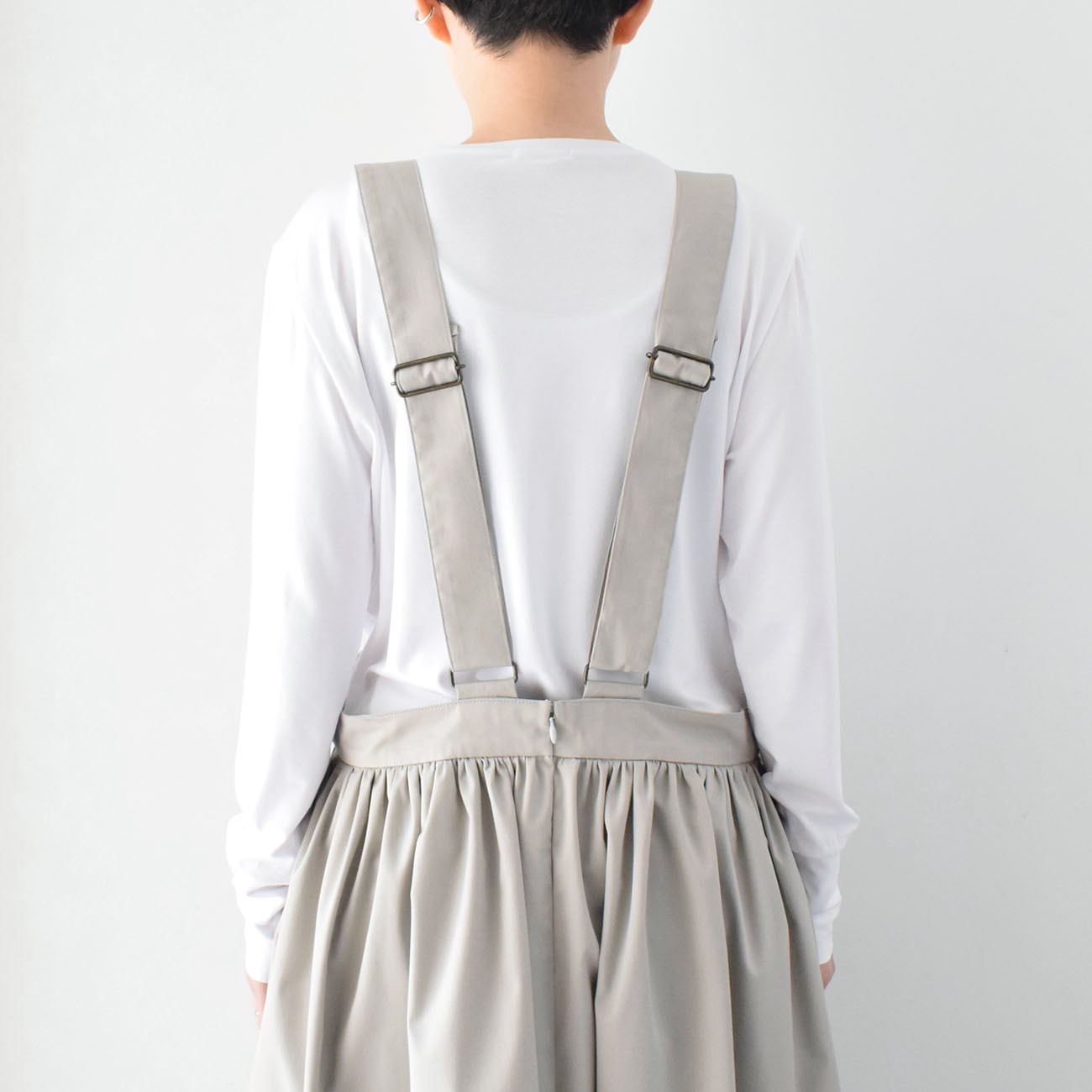 専用skep　スケップ　ギャザージャンパースカート：グレー ギャザージャンパースカート：グレー［SK03JSGY］ | skep-online shop