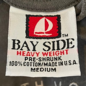 【BAY SIDE】USA製 長袖 Tシャツ ロンT M 刺繍ロゴ アメリカ古着