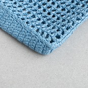 プラダ クロシェ トートバッグ ブルー ラフィア ブラック ロゴ