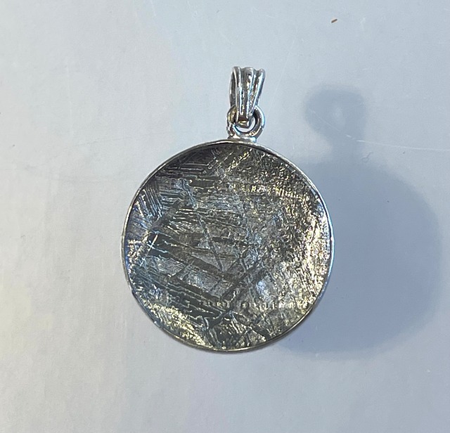 メテオライト（鉄質隕石）silver925 ヘキサゴン型ペンダントトップ　両面カット19mm