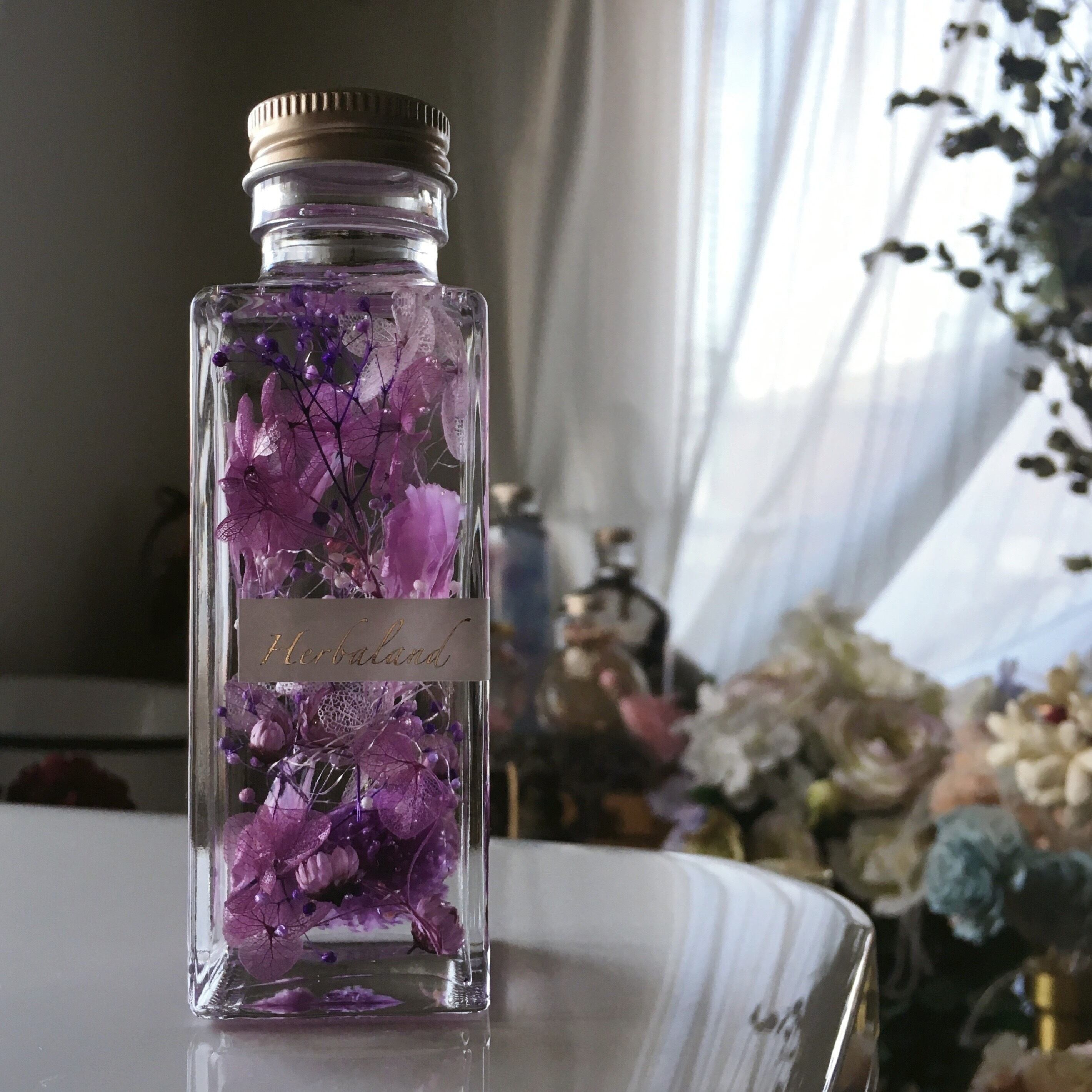 紫のハーバリウム 紫のハーバランド 1番人気！心の疲れに癒しのハー