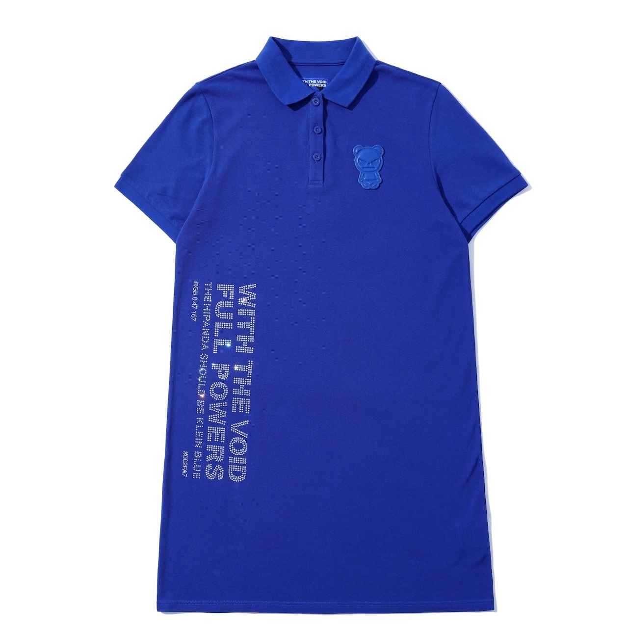 【HIPANDA ハイパンダ】レディース  ラインストーン ポロ ワンピース WOMEN'S RHINESTONE POLO ONE PIECE / BLUE