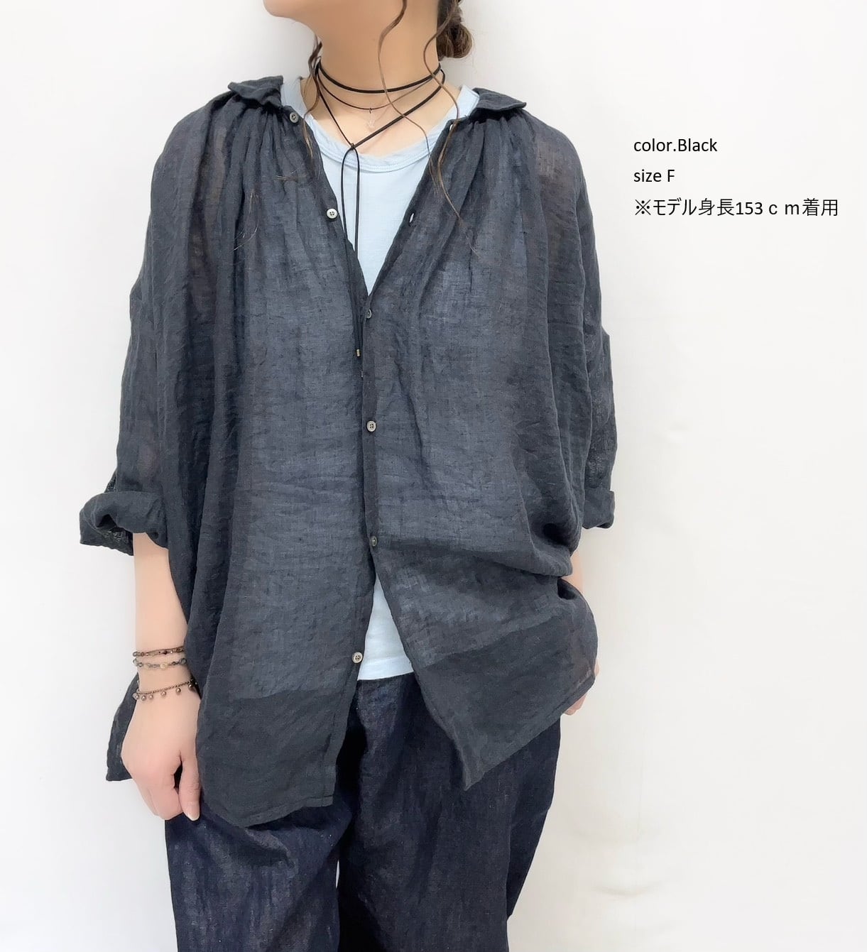 【新品】suzunoneさん　リネンギャザーブラウス URBAN RESEARCH DOORS（アーバンリサーチドアーズ）の「リネンギャザー