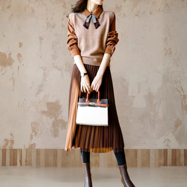 シャツベストロングスカートハイエンドプロフェッショナル3点セット　BM1225