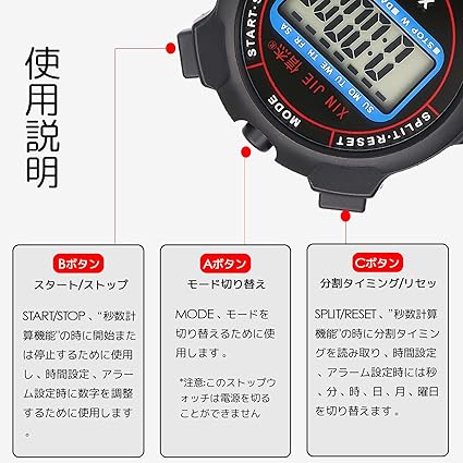 DEVENTORZ ストップウォッチ スポーツタイマー 防水 高精度 ストップ