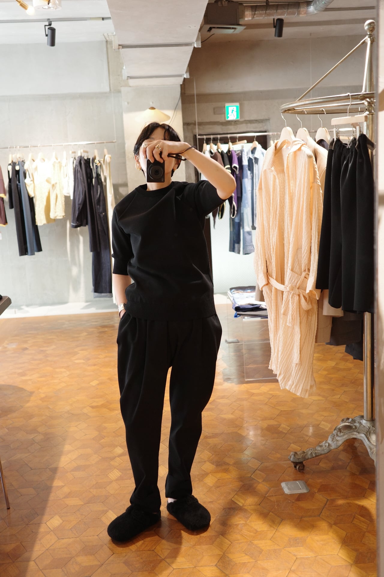 MOON TREE PLANET/Cord pants black | ikasa.
