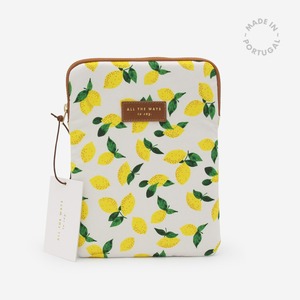 【タブレットポーチ・ケース】レモン柄のポーチ｜Laptop sleeve 13" Lemon