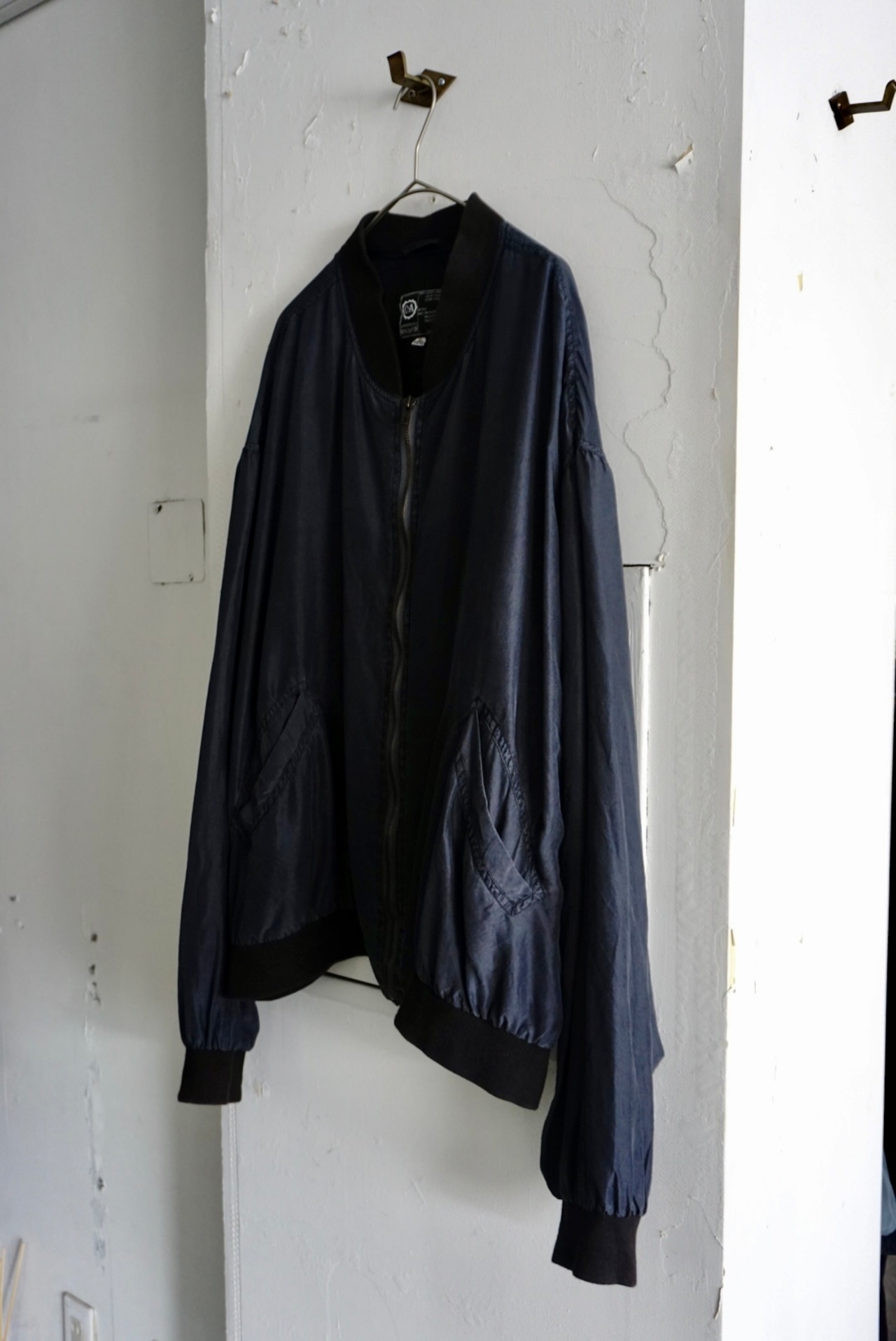C&A Navy silk blouson