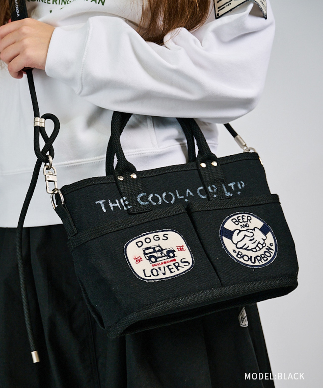 【直営限定ITEM】-TYPE F- パッチ×ペイントコンパクト3wayバッグ (BLACK) CQ-49501H