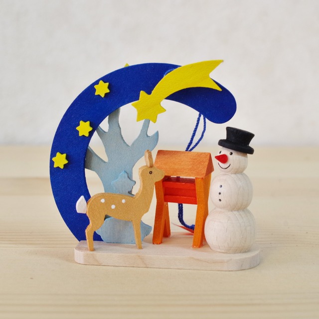 グラウプナー　オーナメント　雪だるまとシカ