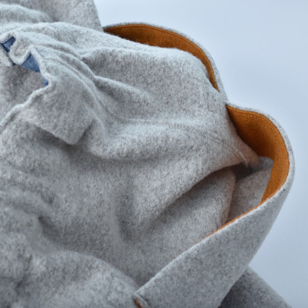 快晴堂 カイセイドウ Girl'sリングウール・斜めポケットワイドパンツ・アッシュグレイ