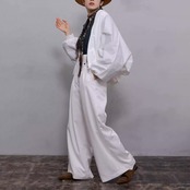 【2color】ハイウエストワイドモップパンツ W0130