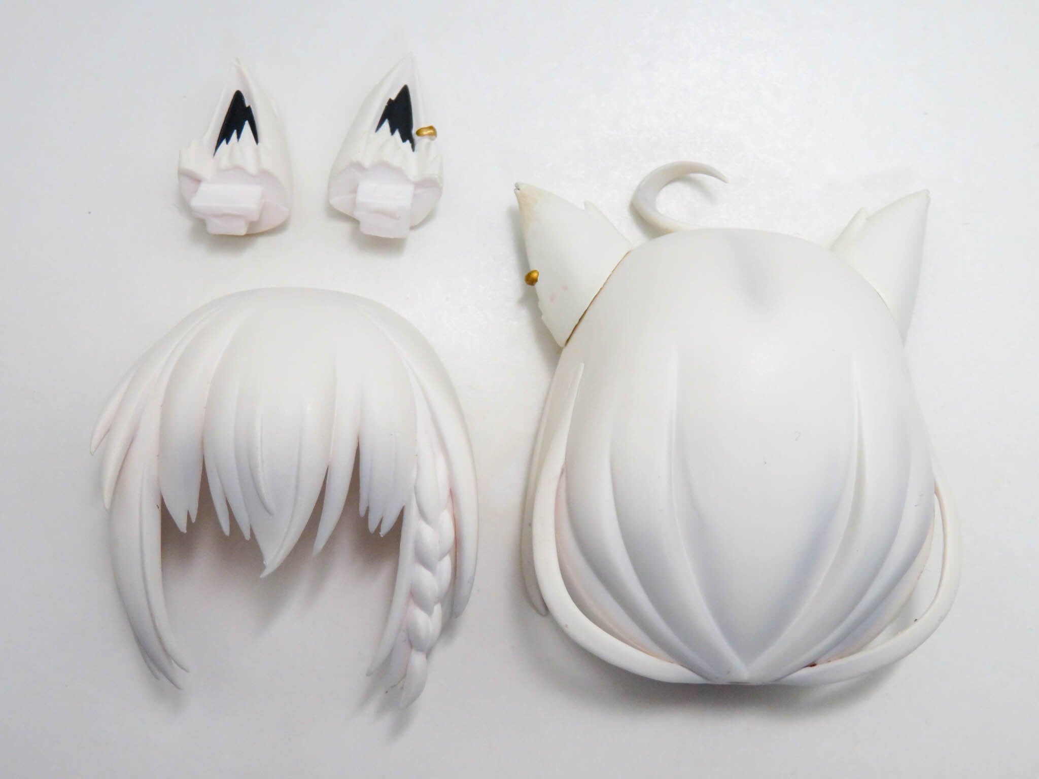 ※(Bランク)【1821】 白上フブキ 髪パーツ ケモ耳ポニーテール ねんどろいど