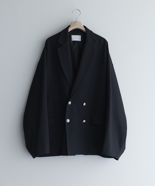 loose basic double tailored jacket / navy