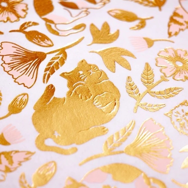 【ROKKAKU】Cat Art Collection ブックカバー「flower」