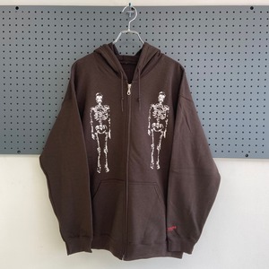TENBOX / SCULL ZIP HOODIE / BROWN