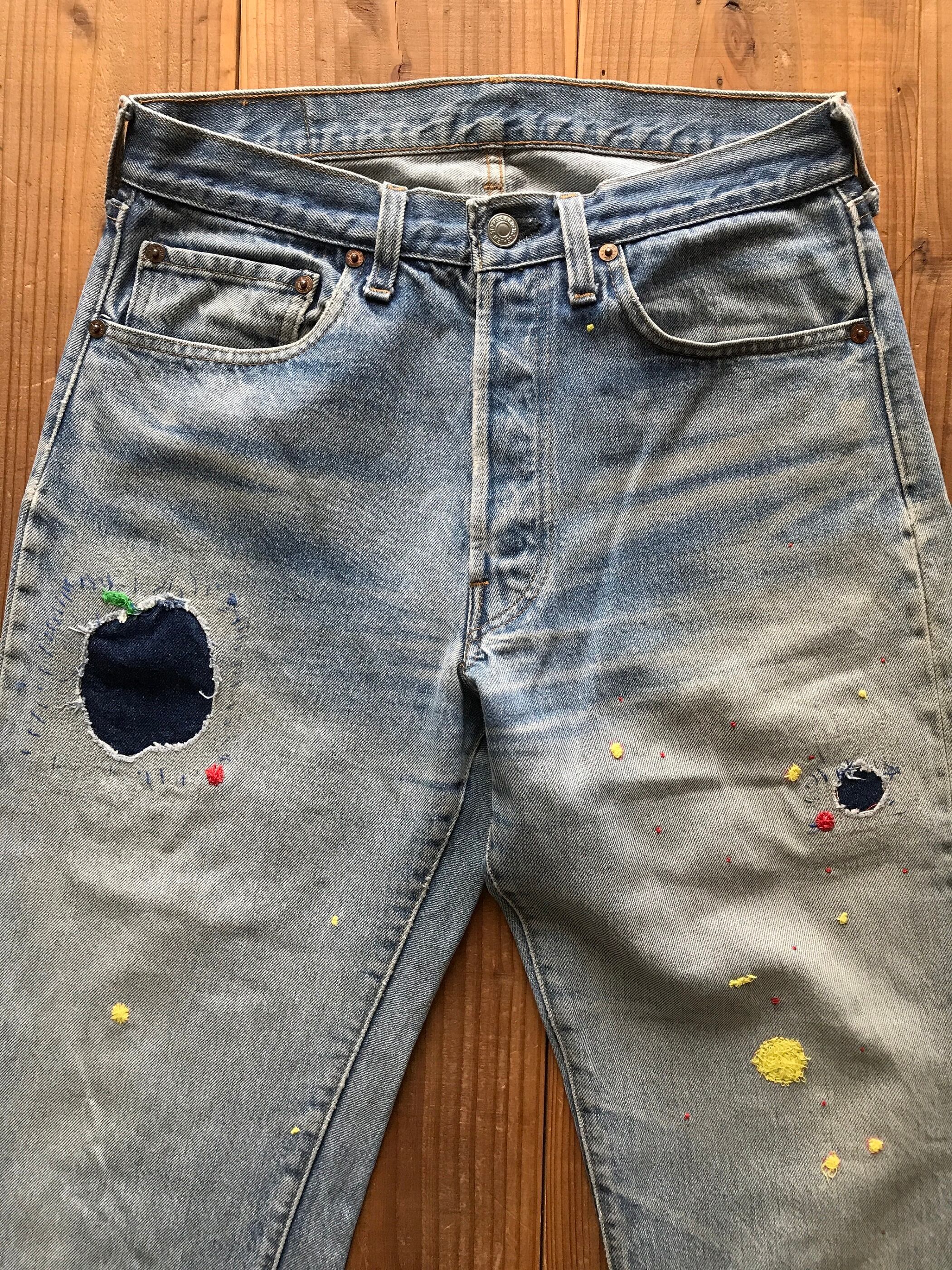 80's Levi's 501 USA リメイクデニムパンツ　赤耳