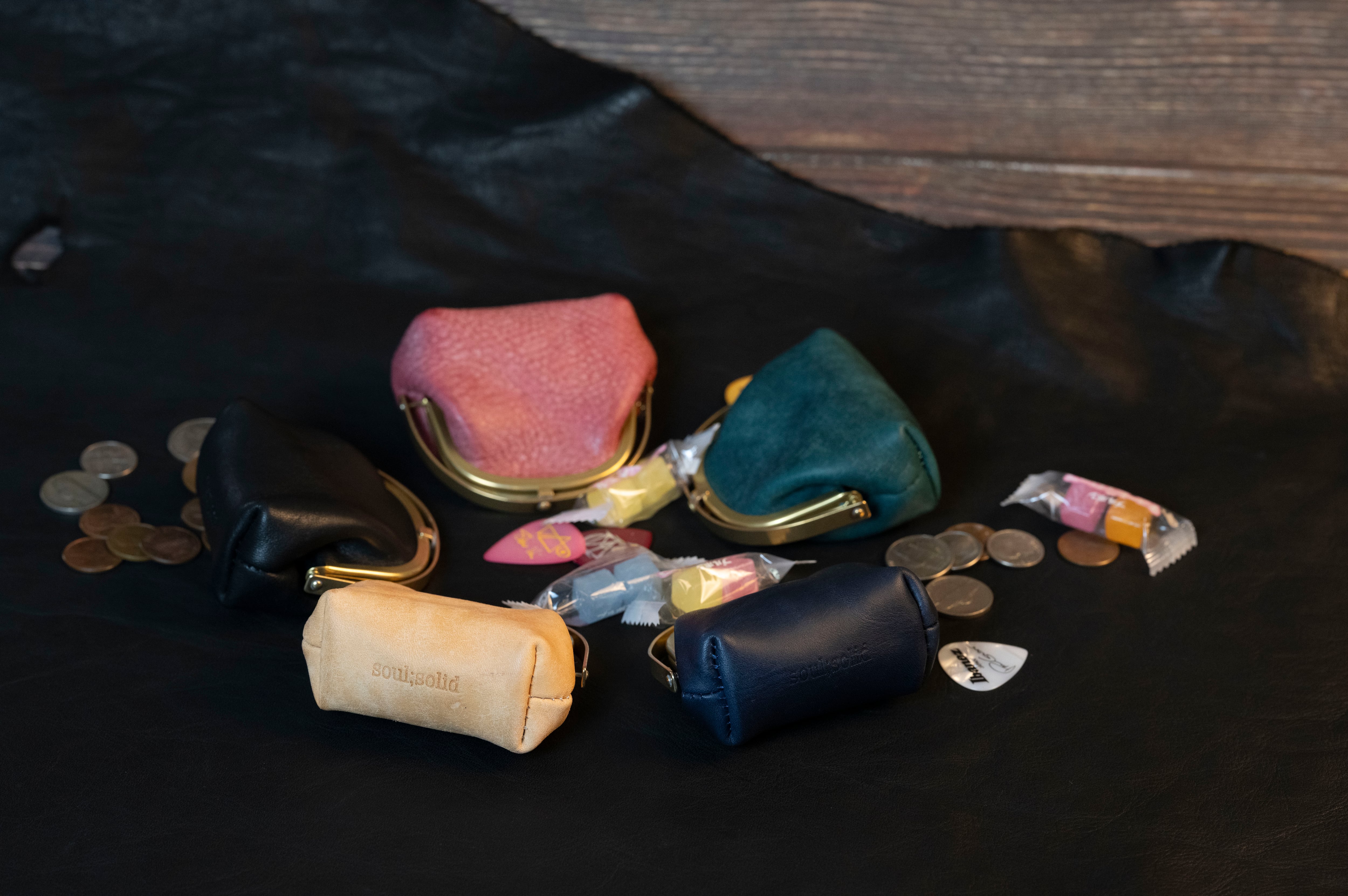 soul;solid】Brass clasp シリーズ ”ワンタッチ真鍮がま口ミニポーチ