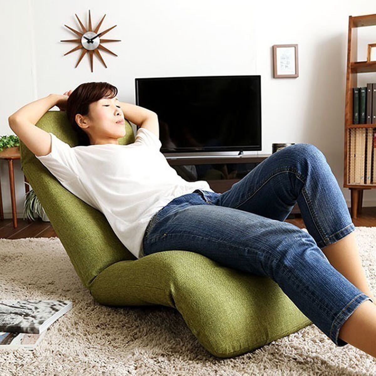 日本製カバーリングリクライニング一人掛け座椅子リクライニングチェア Calmy