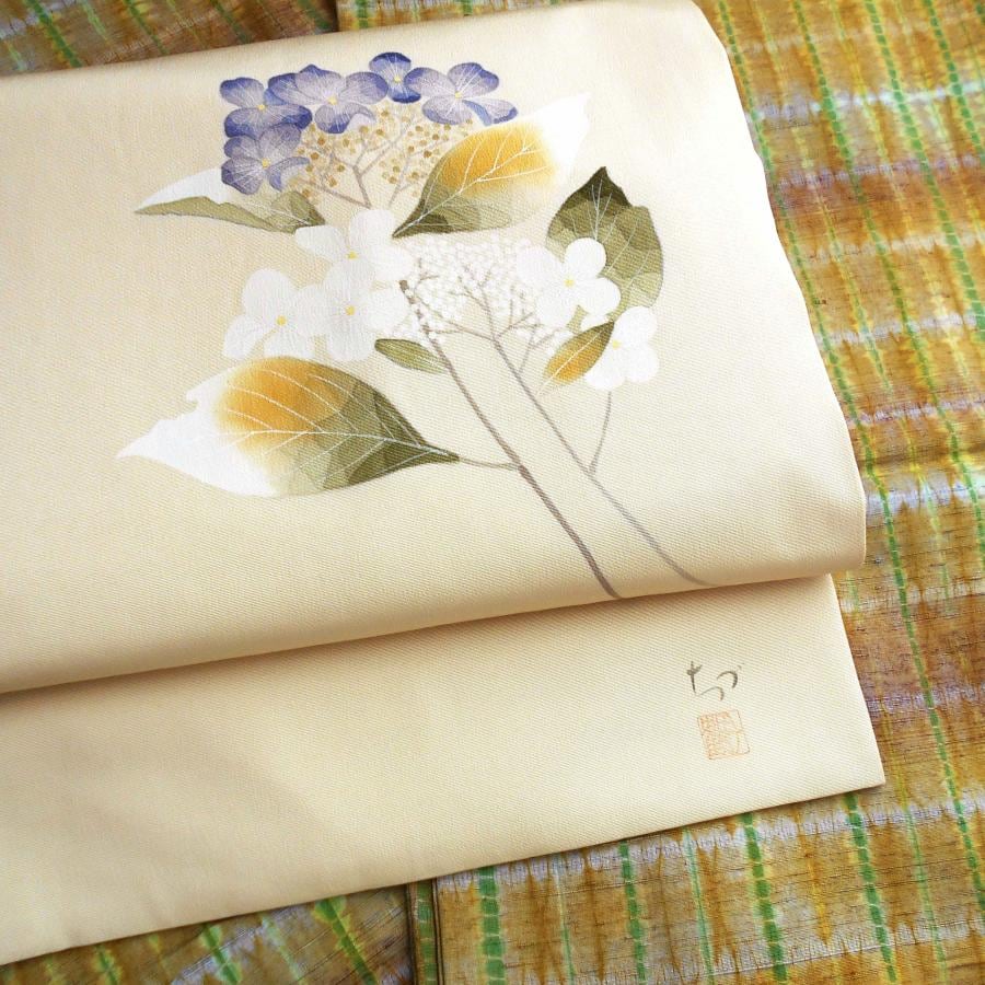 創業75年 札幌の呉服店厳選】正絹 紬袷（植物染め、しつけ付き）＋塩瀬