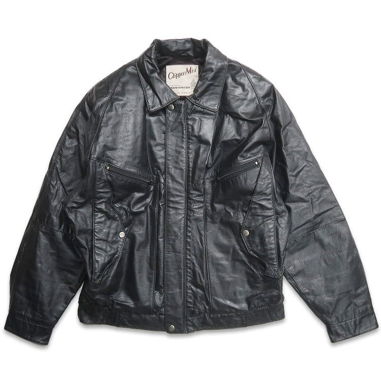 古着 ROUNDTREE & YORKE レザージャケット ライダース ブラック 表記