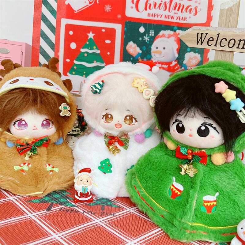 20cmぬいぐるみ用 ふわふわ フード付きケープ ポンチョ 着せ替え服